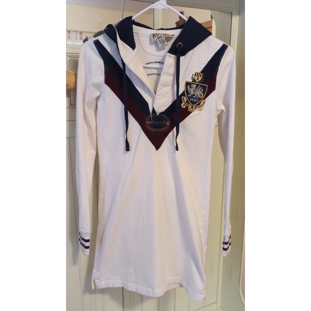 Very Rare Womens Extra Long Size‎ Small Rugby Shirt with Patch